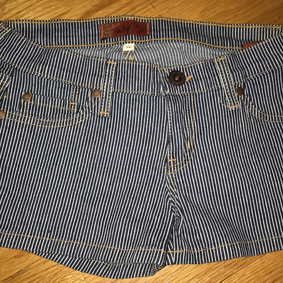 Indigo Six Striped Cotton Shorts - Picture 3 of 3